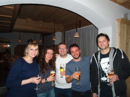 Lena, Aysun, Dominik, Felix, Tony at the GSMS Winterschool, February, 2017, Kirchberg/Tirol (Image: Jux)