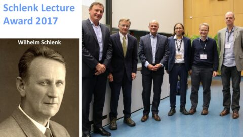 From left to right: Dr. Thomas Groesser (BASF-AG), Dr. Edward Schlenk (Wilhelm Schlenk’s grandson), the prize winner Prof. Dr. Sjoerd Harder, Prof. Dr. Reiner Anwander (prize committee Universität Tübingen) and former prize winners Prof. Dr. Philip Mountford (University of Oxford) and Prof. Dr. Warren Piers (University of Calgary). (Image: University of Tübingen)