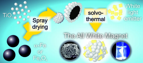 Towards entry "An all white magnet by combination of electronic properties of a white light emitting MOF with strong magnetic particle systems"