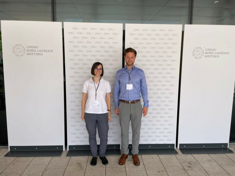 Two group members at the Lindau Nobel Laureate Meeting