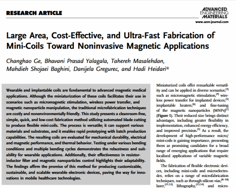New research paper with Glasgow Microelectronics Lab